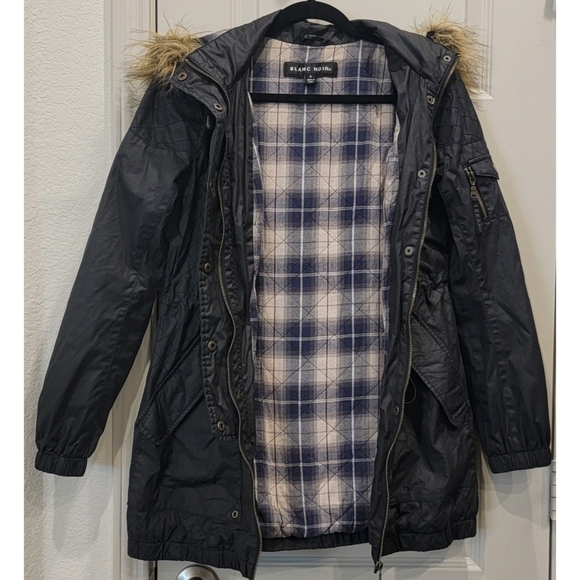 Blanc Noir Anorak Jacket Removable Faux Fur Hood - Picture 2 of 11